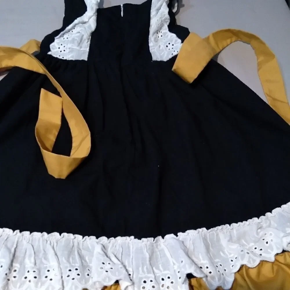 HAND MADE girls "happy new year dress" size 6-7 - Picture 3 of 6